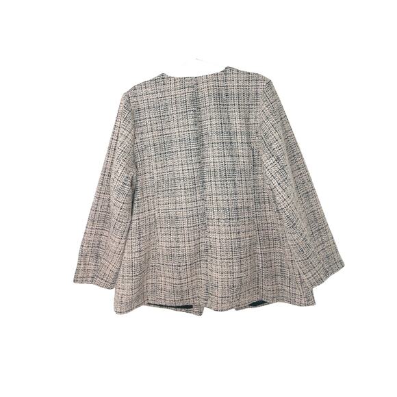 Linea by Louis Dell’Olio 20W Blazer Jacket Pink Black Tweed Textured Pockets - Picture 4 of 14